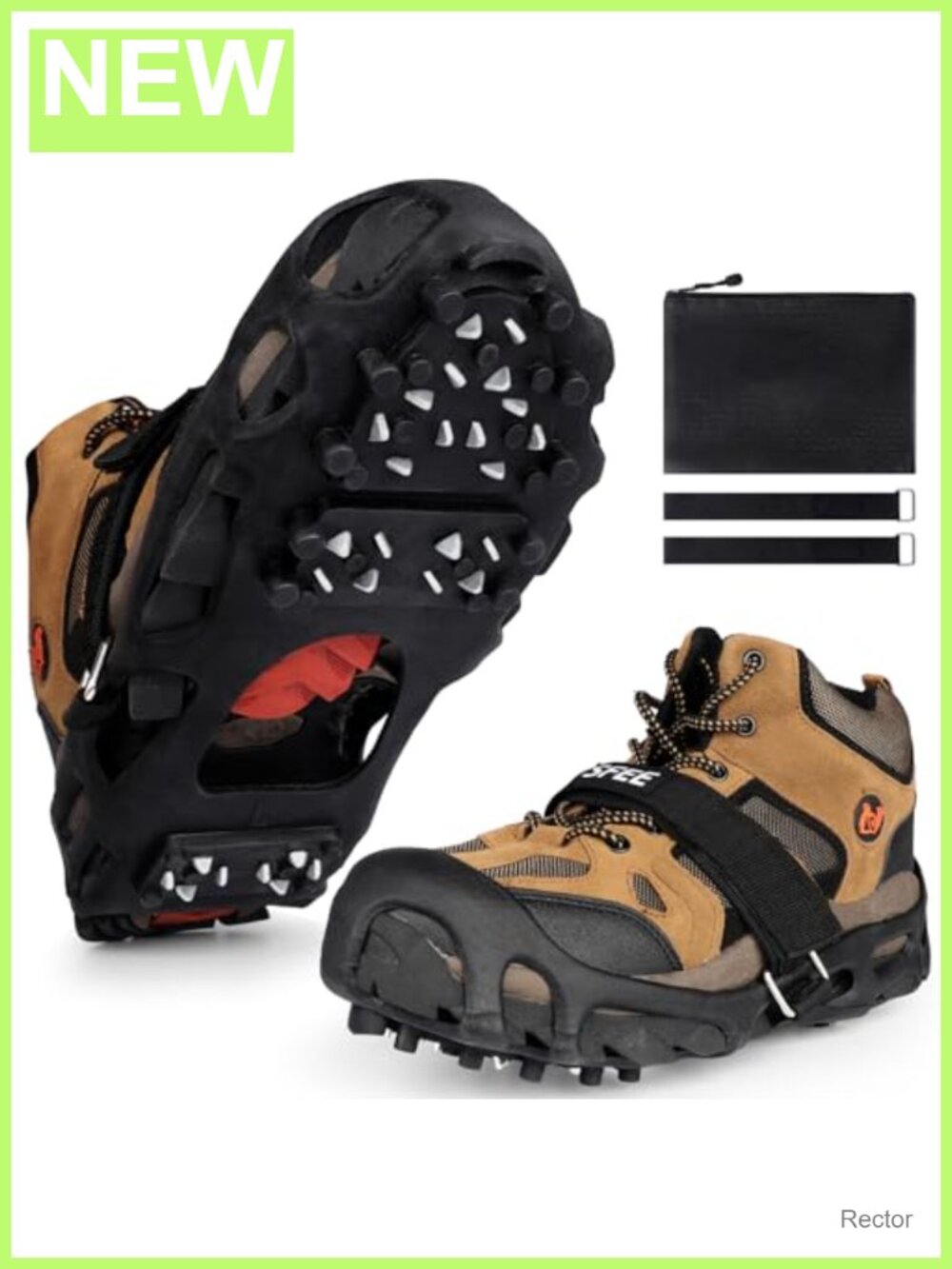 28 Steel Spikes Ice Cleats for Shoes Boots, Non-Slip Snow Traction, Hiking